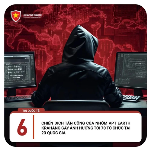 Chiến dịch tấn công APT của nhóm tin tặc Trung Quốc ảnh hưởng đến 70 tổ chức tại 23 quốc gia. Ảnh: Cục ATTT.