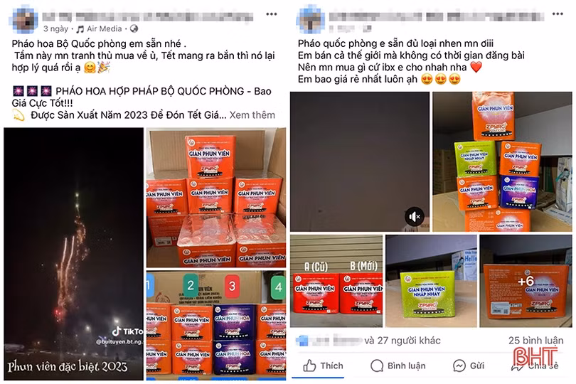 Phớt lờ quy định pháp luật, vô tư rao bán pháo hoa trên “chợ mạng”