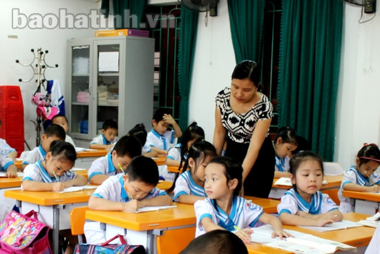 Giờ học của học sinh Trường TH Bắc Hà, TP. Hà Tĩnh. (Ảnh minh họa)