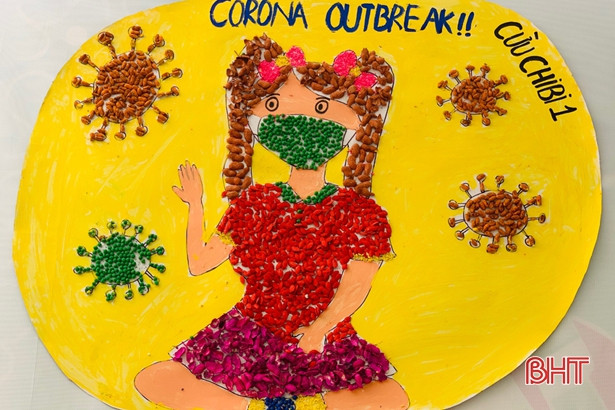 Các “họa sỹ” mầm non Trí Đức vẽ tranh phòng chống dịch Covid-19 ảnh 4 Các “họa sỹ” mầm non Trí Đức vẽ tranh phòng chống dịch Covid-19