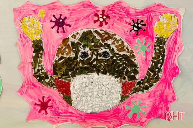 Các “họa sỹ” mầm non Trí Đức vẽ tranh phòng chống dịch Covid-19 ảnh 7 Các “họa sỹ” mầm non Trí Đức vẽ tranh phòng chống dịch Covid-19