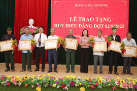 Các địa phương trao tặng huy hiệu Đảng dịp 2/9