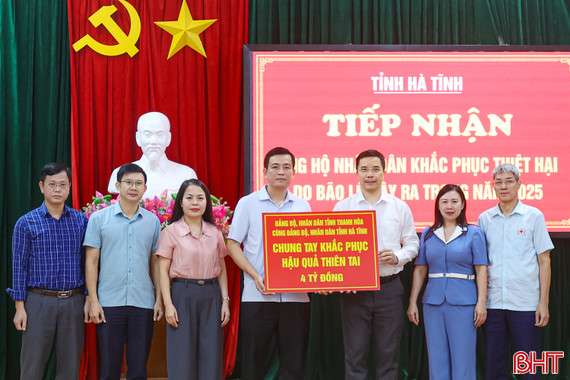 Tỉnh Thanh Hóa hỗ trợ Hà Tĩnh 4 tỷ đồng khắc phục hậu quả bão, lũ