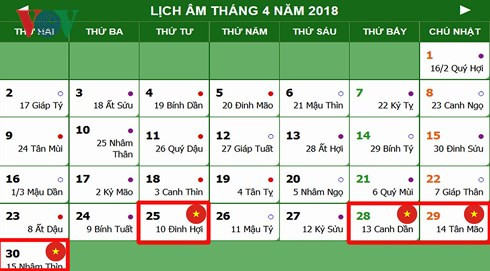 lich nghi chinh thuc gio to hung vuong 30 4 va 1 5 2018