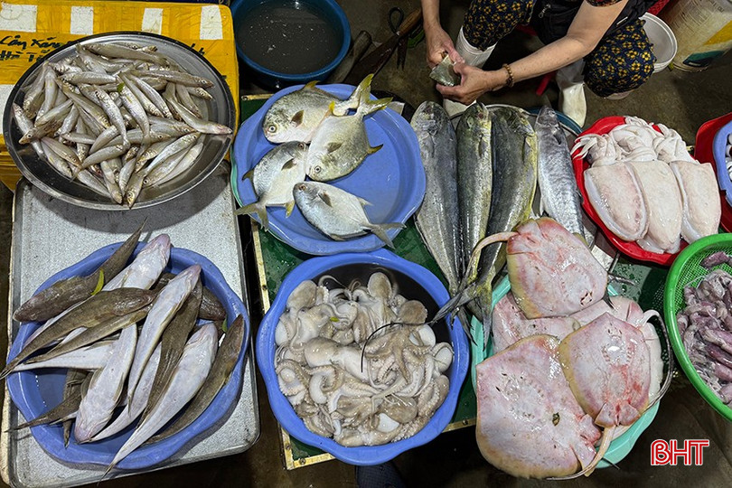 Bên cạnh hải sản, gian hàng của bà Ngọc còn có thêm một số mặt hàng thủy sản, đông lạnh nhằm đa dạng nguồn cung cho khách hàng. bqbht_br_r5.jpg
