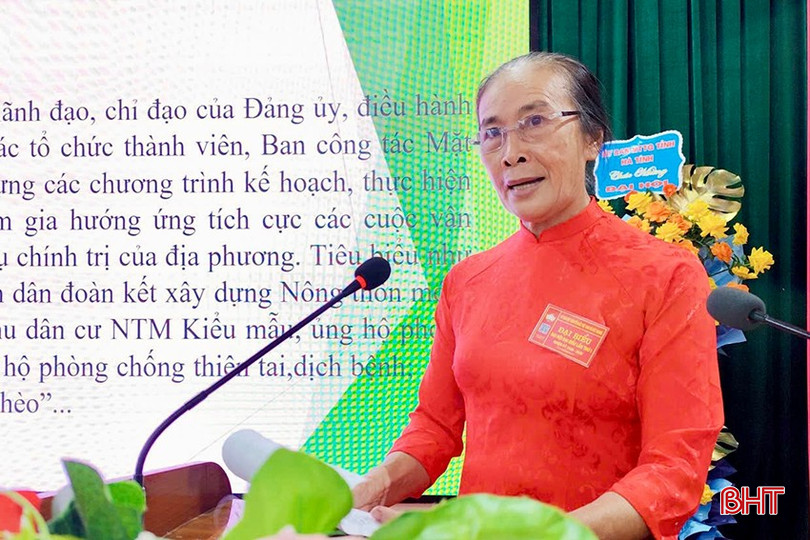 Bà Cao Thị Châu - Bí thư Chi bộ thôn Vĩnh Đại tham luận với nội dung: "Nâng cao chất lượng các khu dân cư tự quản góp phần xây dựng nông thôn đoàn kết, đồng thuận, an ninh an toàn, ấm no, hạnh phúc". bqbht_br_a3.jpg