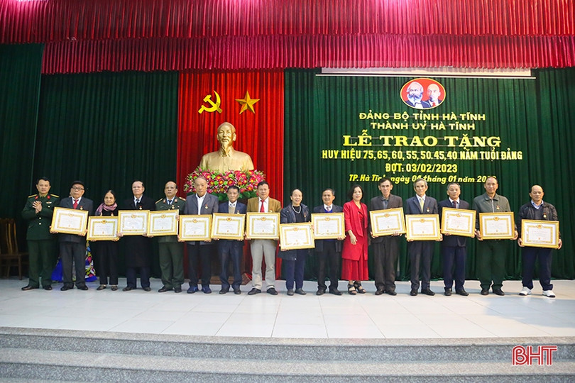 Trao Huy hiệu Đảng cho 125 đảng viên ở TP Hà Tĩnh