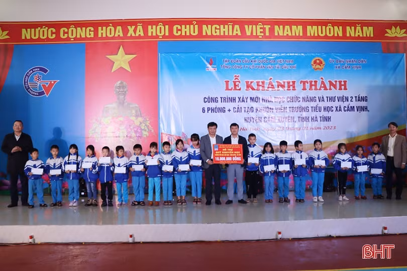 Khánh thành nhà học chức năng - thư viện do Công ty CP Vận tải Dầu khí tài trợ