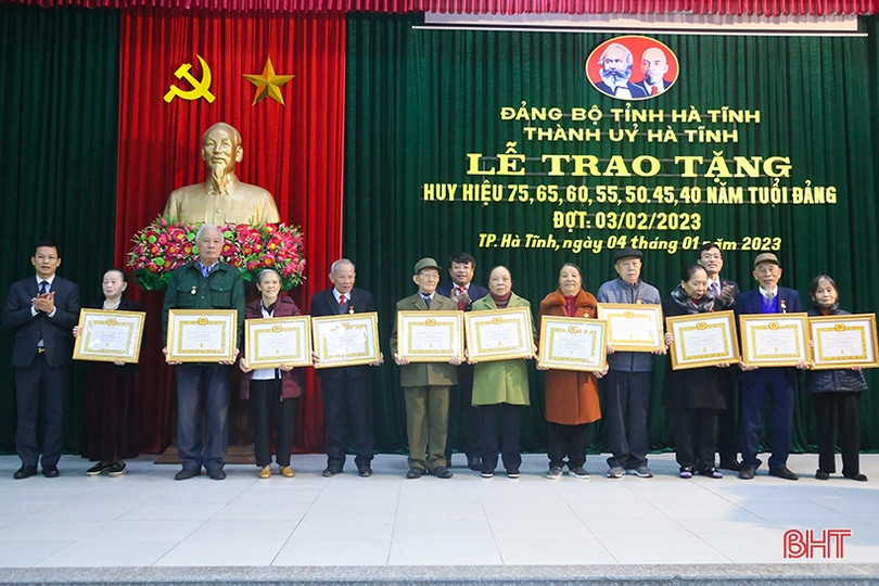 Trao Huy hiệu Đảng cho 125 đảng viên ở TP Hà Tĩnh