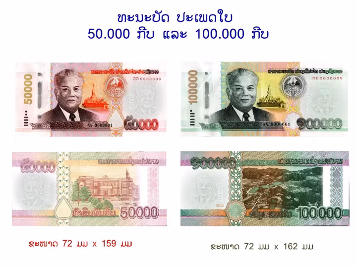 Lào chuẩn bị đưa vào lưu thông 2 mệnh giá tiền có thiết kế mới