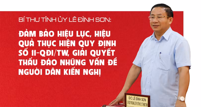 Bí thư Tỉnh ủy Lê Đình Sơn: Đảm bảo hiệu lực, hiệu quả thực hiện Quy định số 11-QĐi/TW, giải quyết thấu đáo những vấn đề người dân kiến nghị