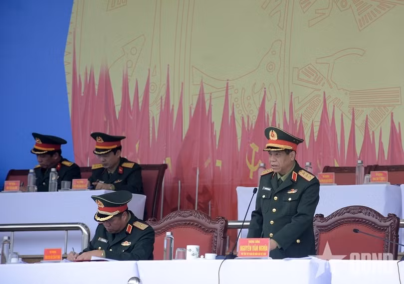 Thượng tướng Nguyễn Văn Nghĩa phát biểu tại buổi hợp luyện.