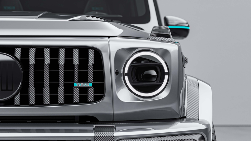 Về mặt khí động học, mẫu SUV hiệu năng cao của Mercedes-AMG chỉ được thay đổi nhẹ ở cản trước, nắp capo với các khe thoát gió và nhiều chi tiết bằng sợi carbon.