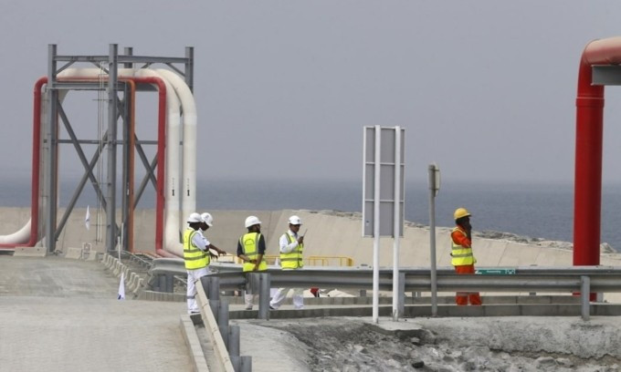 Cảng dầu tại Fujairah, nơi kết thúc của đường ống Habshan-Fujairah. Ảnh: AFP