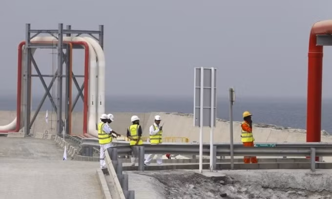 Cảng dầu tại Fujairah, nơi kết thúc của đường ống Habshan-Fujairah. Ảnh: AFP