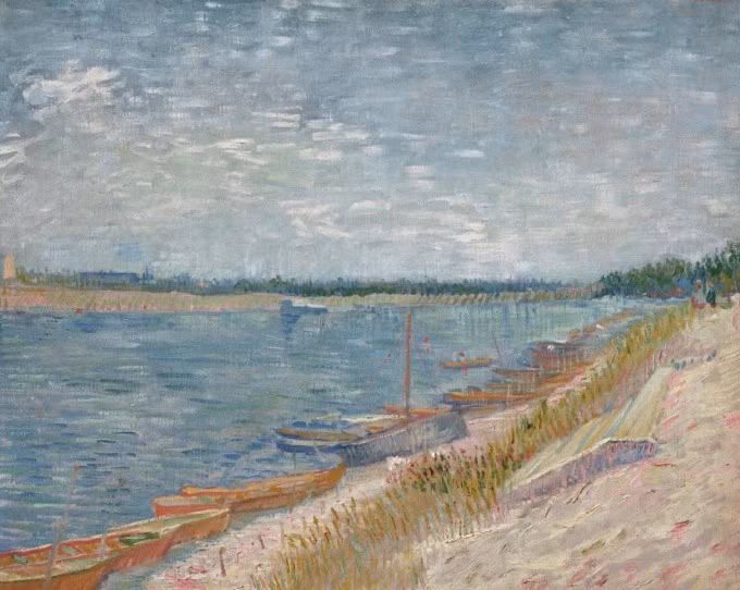 Bức vẽ "Les canots amarrés" của Van Gogh được đấu giá cao nhất trong phiên ngày 27/9. Ảnh: Christie's