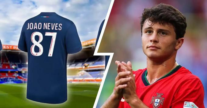 Neves sẽ khoác áo số 87 tại PSG Neves sẽ khoác áo số 87 tại PSG