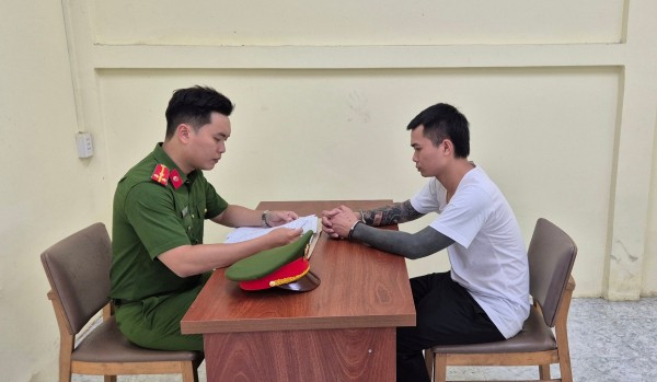 Lê Anh Điệp tại cơ quan điều tra.