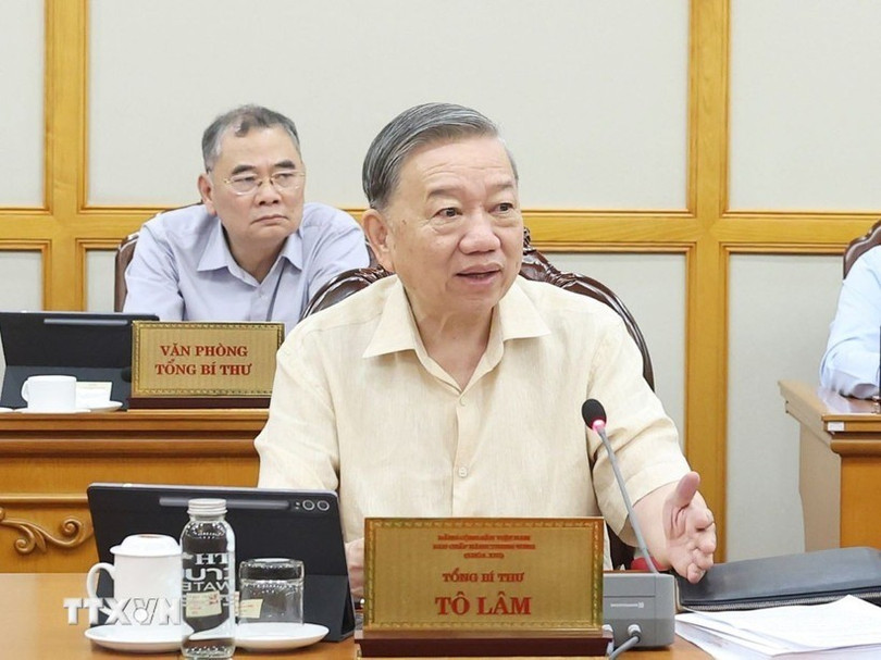 Tổng Bí thư Tô Lâm phát biểu. (Ảnh: Thống Nhất/TTXVN). ttxvn-to-lam.jpg