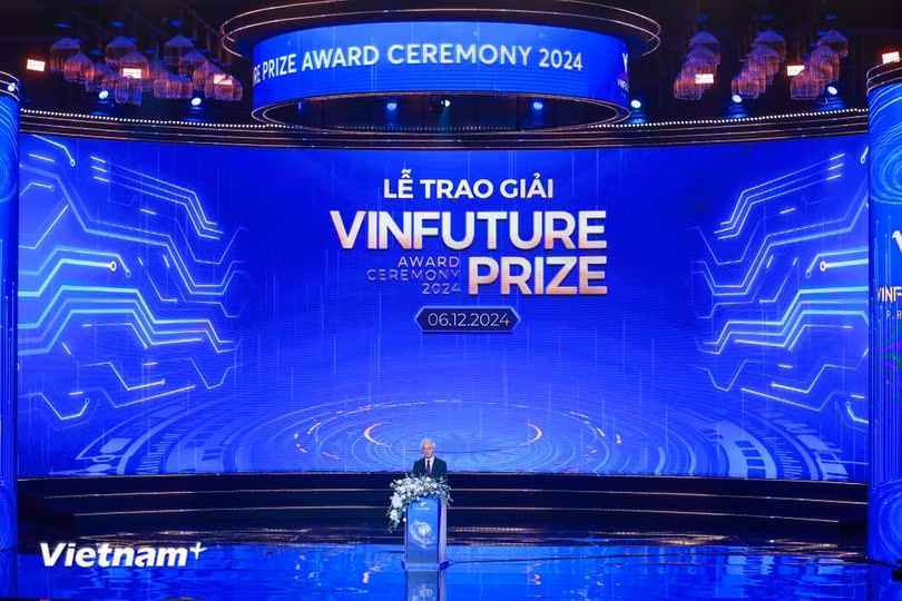 Giáo sư Richard Henry Friend - Chủ tịch Hội đồng Giải thưởng VinFuture. (Ảnh: Minh Sơn/Vietnam+)