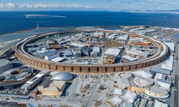 Vòng tròn gỗ Grand Ring nhìn từ trên cao. Ảnh: Expo 2025