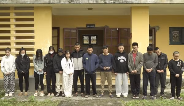 Nhóm đối tượng bị bắt giữ.