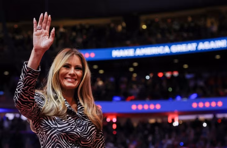 Bà Melania Trump xuất hiện trong một buổi vận động tranh cử của chồng tại New York ngày 27-10 - Ảnh: REUTERS