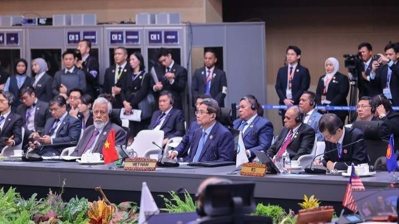 Thủ tướng Phạm Minh Chính dự Hội nghị Cấp cao ASEAN+3 lần thứ 28. (Ảnh: VGP/Nhật Bắc) d1.jpg