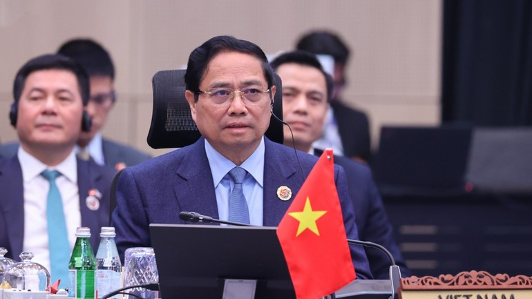 Thủ tướng Phạm Minh Chính tại Hội nghị Cấp cao ASEAN+3 lần thứ 28. (Ảnh: VGP/Nhật Bắc) Thủ tướng Phạm Minh Chính tại Hội nghị Cấp cao ASEAN+3 lần thứ 28. (Ảnh: VGP/Nhật Bắc)