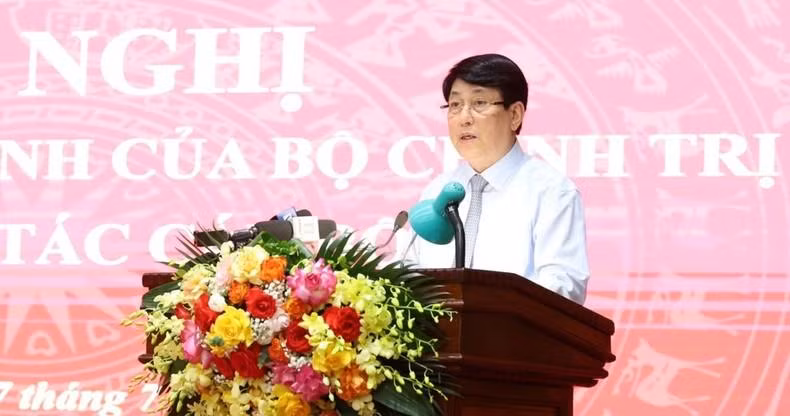 Thường trực Ban Bí thư Lương Cường phát biểu chỉ đạo.