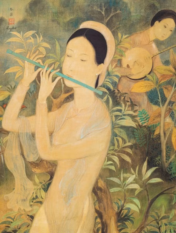 Tác phẩm "Những nhạc sĩ trong vườn" của danh họa Lê Phổ. Ảnh: Christie's
