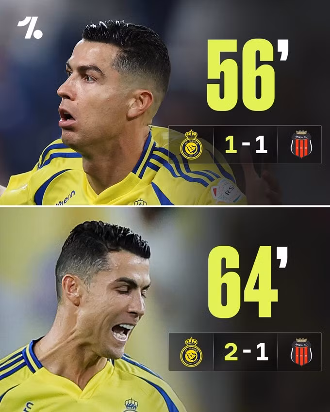 Ronaldo lập cú đúp chỉ trong vòng 8 phút.