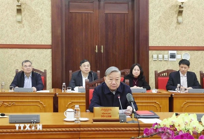 Tổng Bí thư Tô Lâm phát biểu. (Ảnh: Thống Nhất/TTXVN)