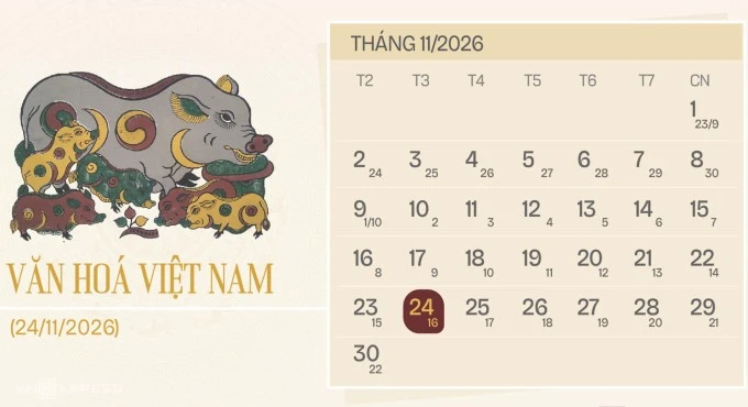 Ngày 24/11 hàng năm được Bộ Chính trị thống nhất chọn là ngày Văn hóa Việt Nam. Đồ họa: Tạ Lư