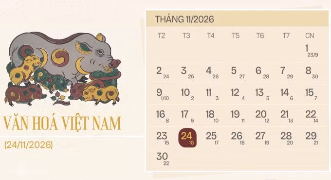 Ngày 24/11 hàng năm được Bộ Chính trị thống nhất chọn là ngày Văn hóa Việt Nam. Đồ họa: Tạ Lư