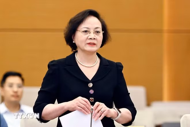 Bộ trưởng Bộ Nội vụ Phạm Thị Thanh Trà phát biểu. (Ảnh: Doãn Tấn/TTXVN)