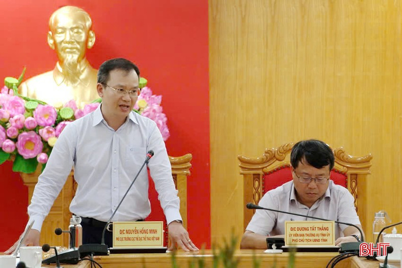 Ông Nguyễn Hồng Minh - Phó Cục trưởng Cục Thể dục thể thao Việt Nam đánh giá cao công tác chuẩn bị tổ chức giải của Hà Tĩnh. z6584905417497-4677258de58dd4bd8514531f20df7961.jpg