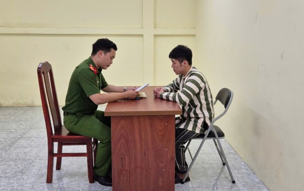 Đoàn Quốc Việt tại cơ quan điều tra.