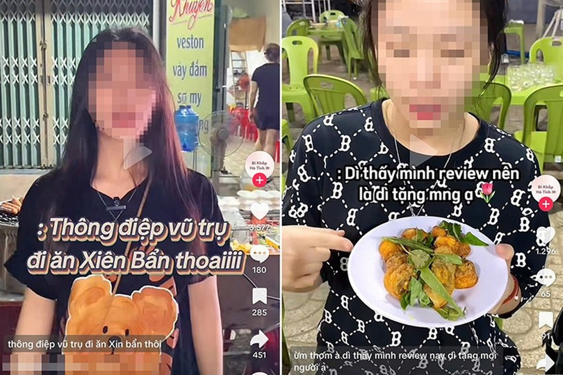Trên TikTok có nhiều review các quán ăn ở Hà Tĩnh. Ảnh chụp lại qua màn hình điện thoại. z6690337048513-f0e4304736b50fb61b8cee385960d666.jpg