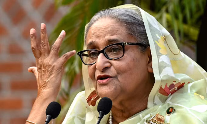 Bà Sheikh Hasina phát biểu tại Dhaka hôm 8/1. Ảnh: AFP