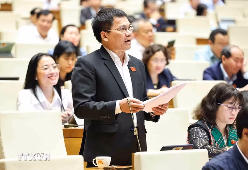 Đại biểu Quốc hội tỉnh Đăk Nông Dương Khắc Mai phát biểu. (Ảnh: Minh Đức/TTXVN)