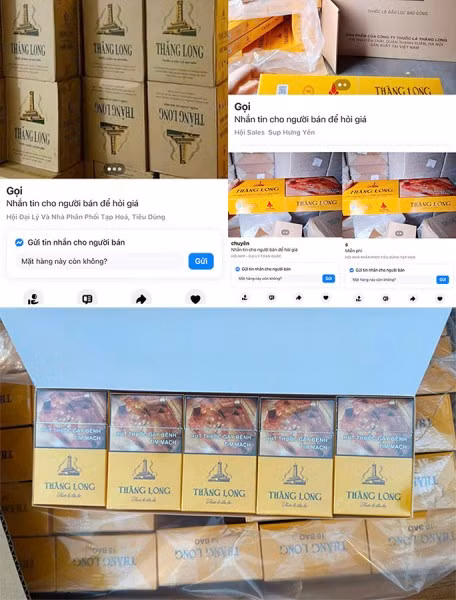 Thuốc lá Thăng Long giả được rao bán trên mạng với giá rẻ và số lượng lớn.