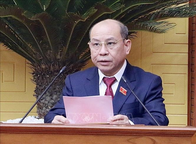 Miễn nhiệm Chủ tịch Hội đồng nhân dân tỉnh Hòa Bình, nhiệm kỳ 2021 - 2026 đối với ông Bùi Đức Hinh, kể từ ngày 7/1/2025 để nhận nhiệm vụ khác. Ảnh: TTXVN phát