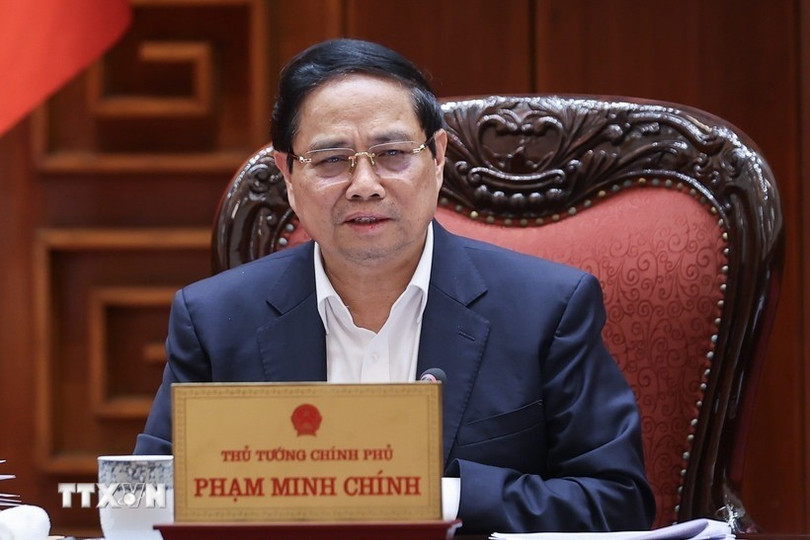 Thủ tướng Phạm Minh Chính chủ trì cuộc họp với các bộ, ngành để thảo luận các giải pháp điều hành kinh tế vĩ mô và ứng phó với thách thức trong khu vực và trên thế giới. (Ảnh: Dương Giang/TTXVN) ttxvn-thu-tuong-pham-minh-chinh.jpg