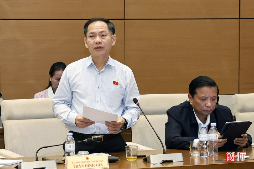 Phó Trưởng đoàn phụ trách Đoàn ĐBQH tỉnh Trần Đình Gia thảo luận. bqbht_br_sang22anh2trandinhgia.jpg