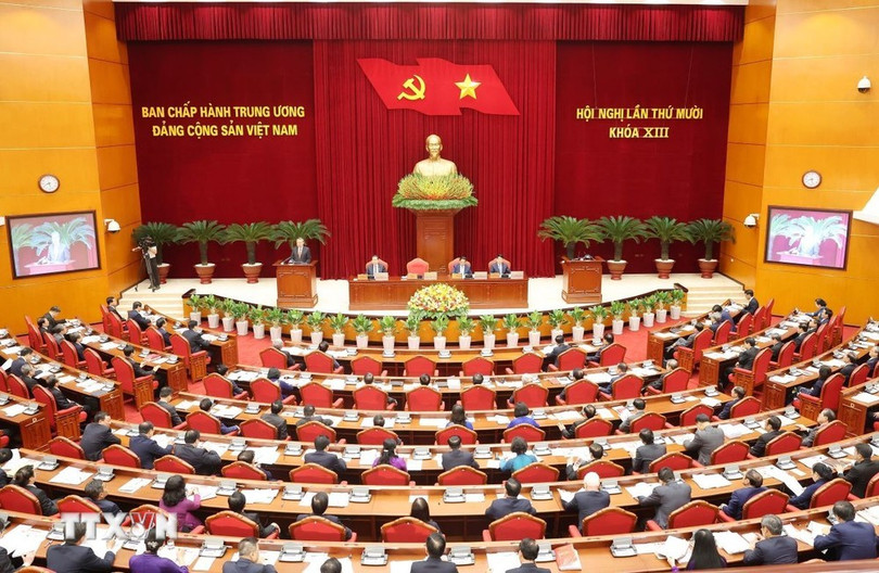 Phiên khai mạc Hội nghị Trung ương lần thứ 10, khóa XIII. (Ảnh: Trí Dũng/TTXVN) Phiên khai mạc Hội nghị Trung ương lần thứ 10, khóa XIII. (Ảnh: Trí Dũng/TTXVN)