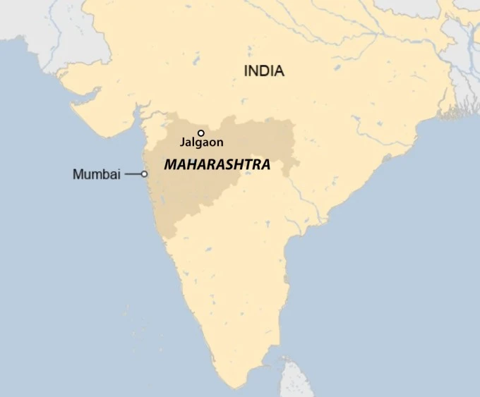 Vị trí quận Jalgaon, bang Maharashtra, Ấn Độ. Đồ họa: BBC