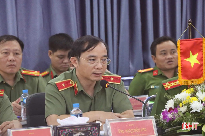 Thiếu tướng Nguyễn Xuân Thao - Giám đốc Công an Hà Tĩnh phát biểu tại hội nghị. bqbht_br_2.jpg
