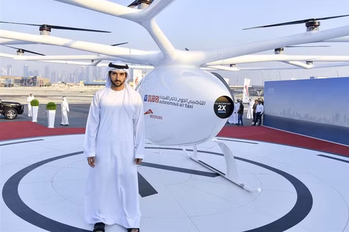 chum anh taxi bay dau tien tren the gioi bay luon tren bau troi dubai