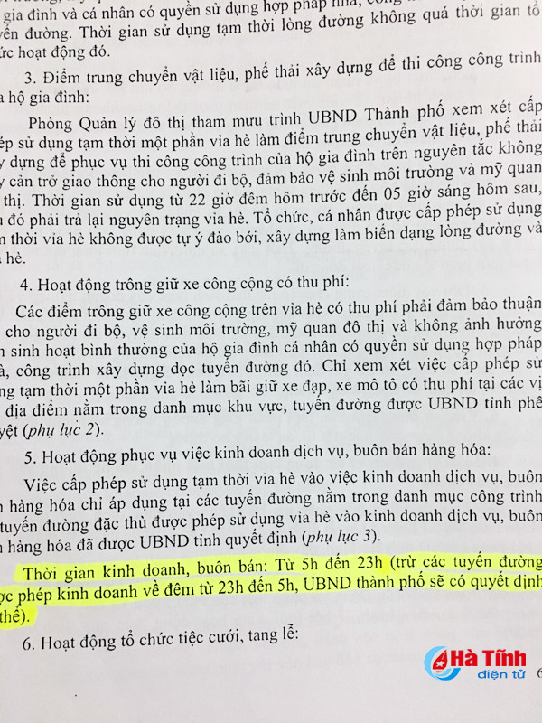 cong an tp ha tinh ra quan dep quan an via he sau 23h dem